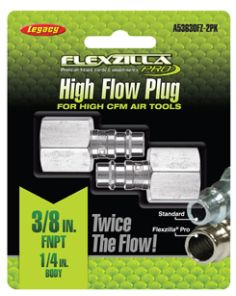 Legacy Manuf A53630FZ 2PK High Flow Plug 1/4" Body 3/8" FNPT 2 Pack Flexzilla