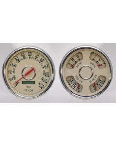 Woodward 2 Gauge Kit 5in Speedo/Quad Beige NEW VINTAGE USA 37205-02