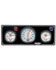 2-1 Gauge Panel OP/WT w/ 3in Tach Black QUICKCAR RACING PRODUCTS 61-67313