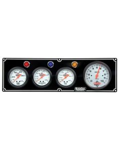 3-1 Gauge Panel OP/WT/OT w/3-3/8in Tach Black QUICKCAR RACING PRODUCTS 61-67413
