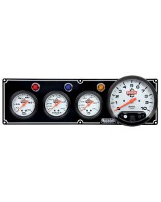 3-1 Gauge Panel OP/WT/OT w/5in Tach Black QUICKCAR RACING PRODUCTS 61-6741