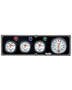 3-1 Gauge Panel OP/WT/FP w/3-3/8in Tach Black QUICKCAR RACING PRODUCTS 61-67423