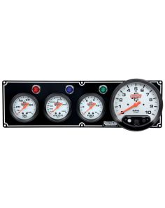 3-1 Gauge Panel OP/WT/FP w/5in Tach Black QUICKCAR RACING PRODUCTS 61-6742