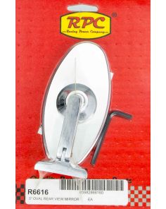 Chrome Steel Oval 5in Interior Mirror RACING POWER CO-PACKAGED R6616