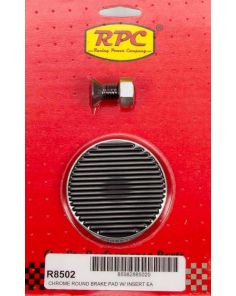 Round Brake Pedal Chrome Steel RACING POWER CO-PACKAGED R8502