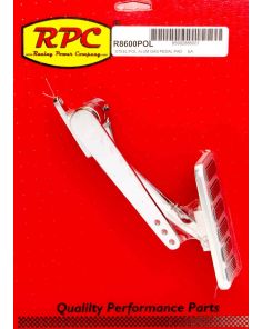 Polished Alum Pad Steel Arm Gas Pedal RACING POWER CO-PACKAGED R8600POL