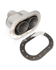 Through body Exhaust Tip Oval Style 2.5in Inlet STAINLESS WORKS ST2814