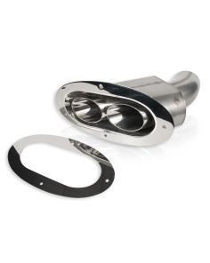 Through body Exhaust Tip Angled-Oval 3in Inlet STAINLESS WORKS ST2815