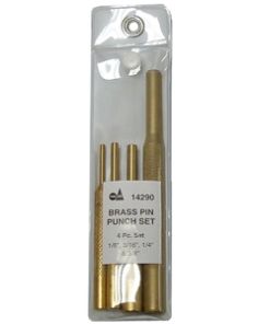 4 Piece Brass Pin Punch Set  S & G TOOL AID 14290