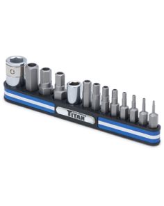 Titan 16136 Tamper Resistant Metric Hex Bit Set on Magnetic Rail