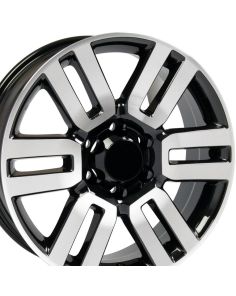 20" Replica Wheel TY10 Fits Toyota 4Runner Rim 20x7 Black Mach'd Wheel