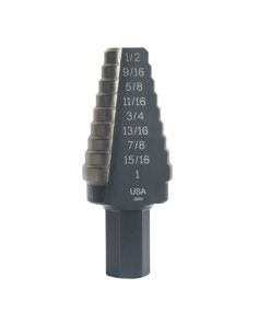 20 8 HOLE SIZES (9/16"-1") UNIBIT STEP DRILL Vise Grip 10220CB