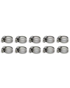 S.S. Worm Gear Clamps .44in to .90in 10 Pack VIBRANT PERFORMANCE 12151