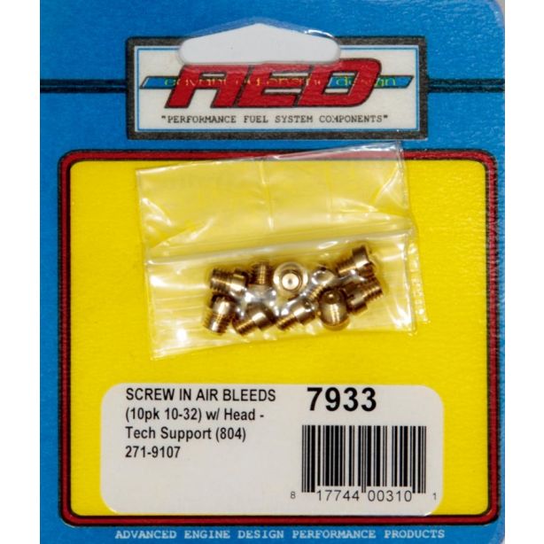 10-32 Screw-In Air Bleed (10pk) w/Head ADVANCED ENGINE DESIGN 7933