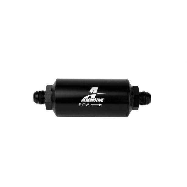 10an Inline Fuel Filter 10 Micron 2in OD Black AEROMOTIVE 12385
