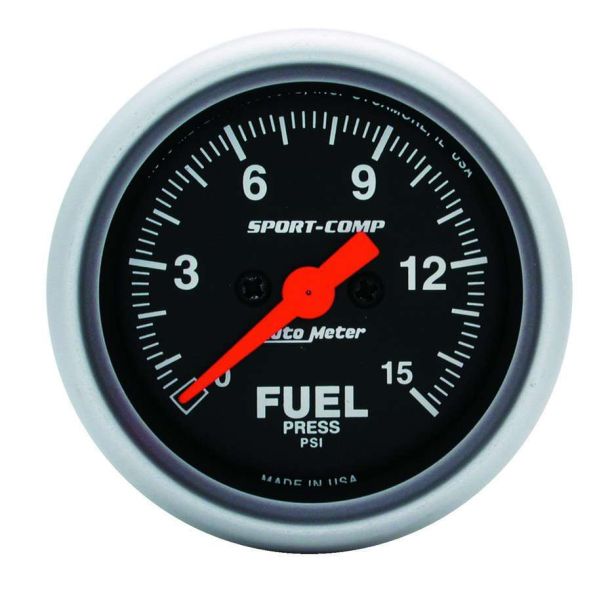 Sport Comp 2 1/16in Fuel 0-15 PSI Elec. AUTOMETER 3361