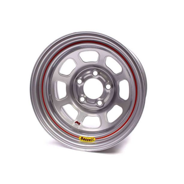 15X8 IMCA Wheel D-Hole Silver 5x4.75 BASSETT 58DC3IS