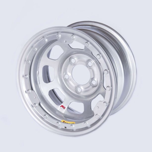 15X8 IMCA B/Lock Wheel D-Hole Silver 5x4.50 BASSETT 58DF2ISLK