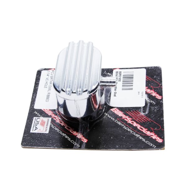 Billet PCV Breather Oval Ribbed 1-1/4in VC Hole BILLET SPECIALTIES 21950