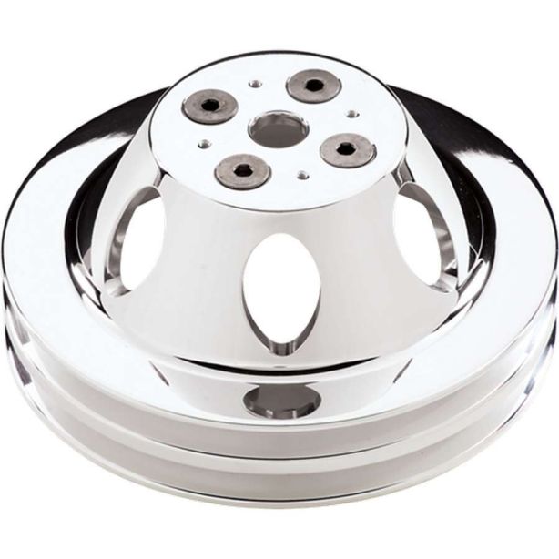 Polished SBC 2 Groove Upper Pulley BILLET SPECIALTIES 80220