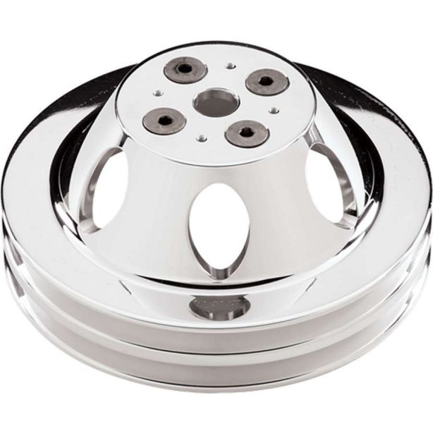 Polished BBC 2 Groove Upper Pulley BILLET SPECIALTIES 82220