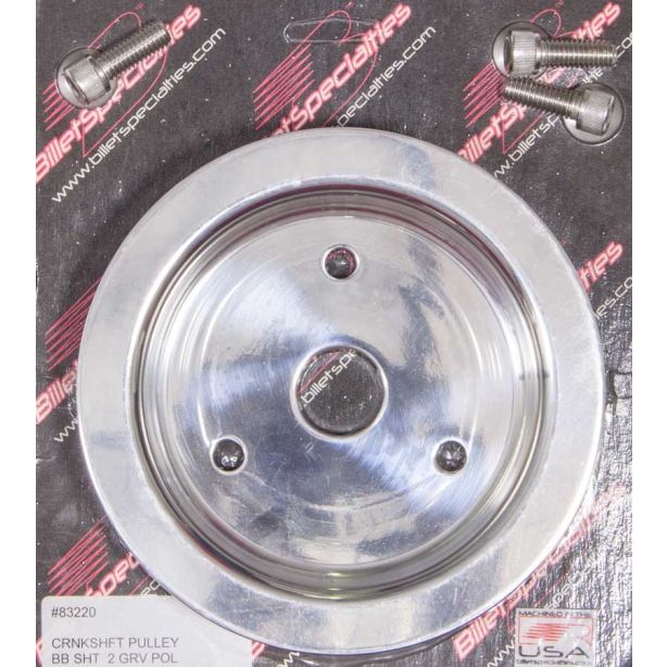 Polished BBC 2 Groove Lower Pulley BILLET SPECIALTIES 83220