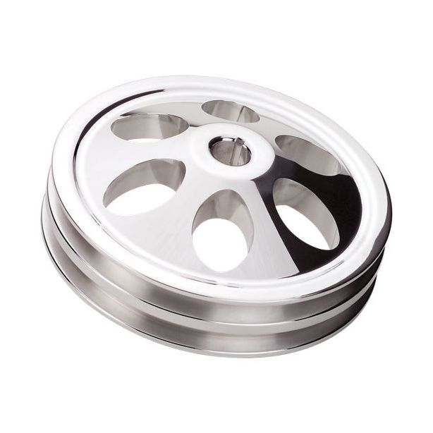 Power Steering Pulley 2 Groove Keyway 66-76 GM BILLET SPECIALTIES 86220