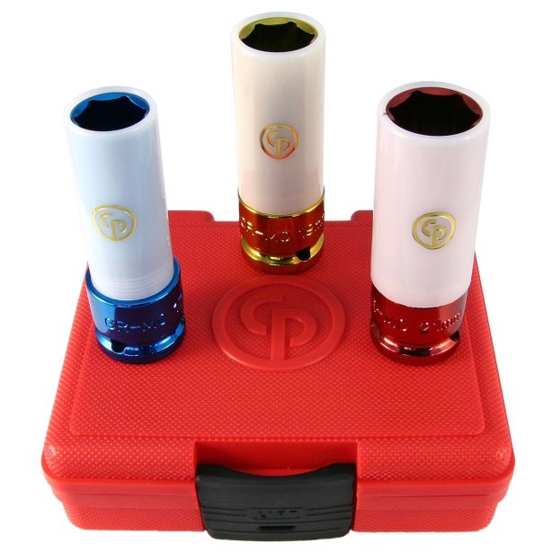1/2"DR 3PC MET WHEEL NUT PROTECTOR IMPACT SKT SET Chicago Pneumatic 8940164464
