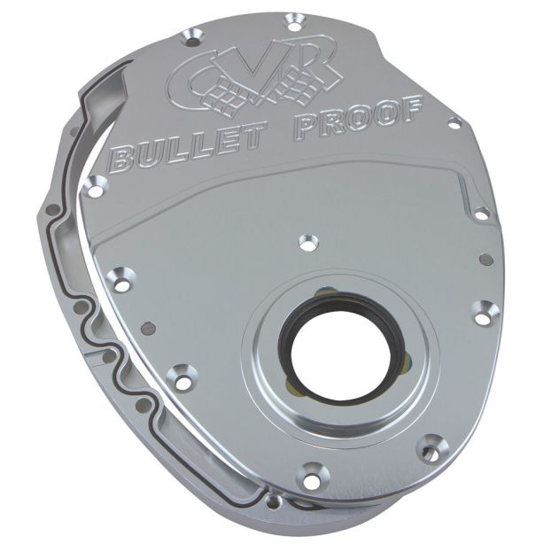 SBC Billet Timing Cover 2-Piece - Clear Anodized CVR PERFORMANCE TC2350CL