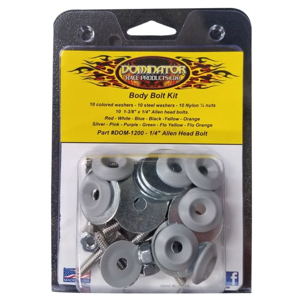 DOMINATOR RACING PRODUCTS 1200-A-GRY Body Bolt Kit Gray Allen Head