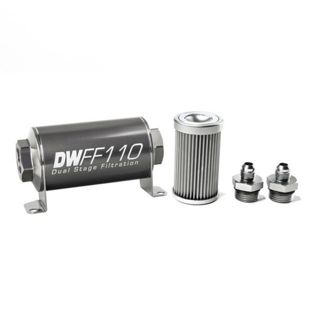DEATSCHWERKS 8-03-110-010K-6 In-line Fuel Filter Kit 6an 10-Micron