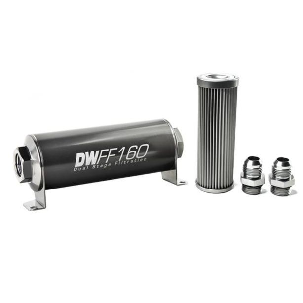 DEATSCHWERKS 8-03-160-010K-10 In-line Fuel Filter Kit 10an 10-Micron