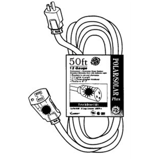 EXT CORD 50' 16/3 YEL LITED END Coleman Cable 1288