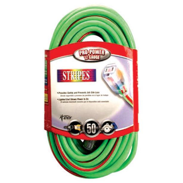 50 Ft Extension Cord Green/Red Coleman Cable 2548sw0054