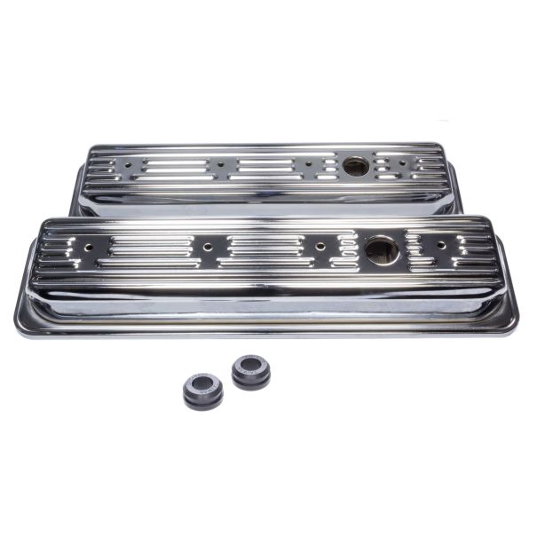 SBC Signature Series Valve Cove Set - Chrome EDELBROCK 4446