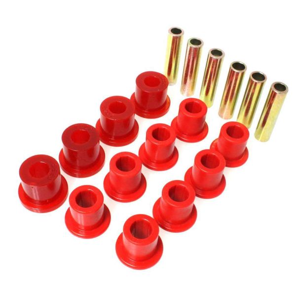 87-94 CJ Frt & Rr Sprng Bush Set Red ENERGY SUSPENSION 2.2107R