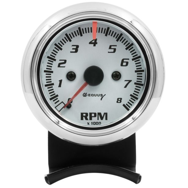 2-1/2 Dia Tachometer 8000 RPM White Dial EQUUS E5076
