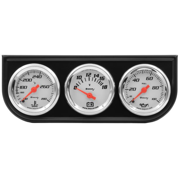 1-1/2 Dia Triple Gauge Set w/Black Panel EQUUS E5100