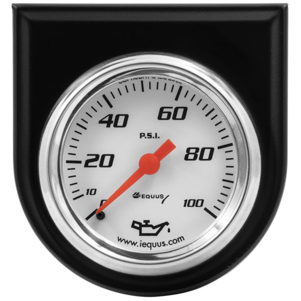 2.0 Dia Oil Pressure Gauge w/Black Panel EQUUS E5244