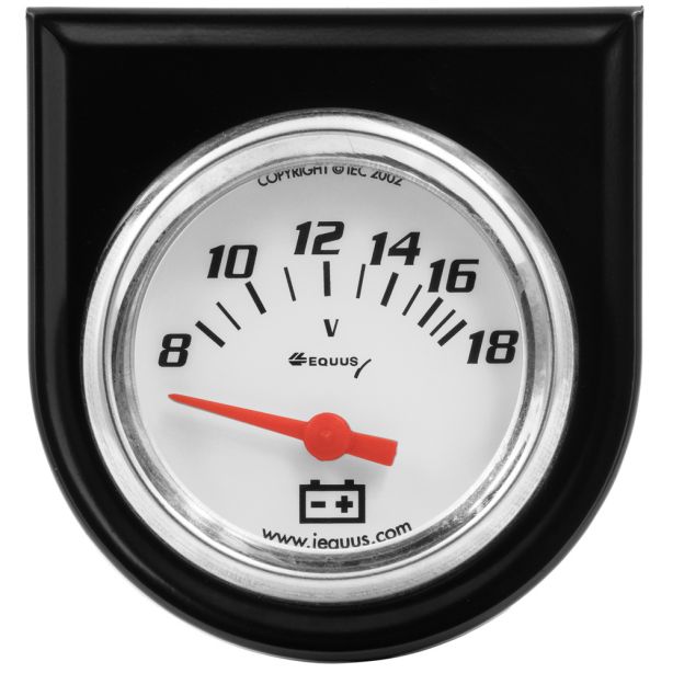 2.0 Dia Voltmeter Gauge w/Black Panel EQUUS E5268
