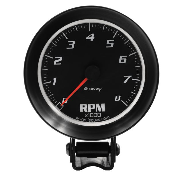 3-3/8 Dia Tachometer 8000 RPM Black Dial EQUUS E6068