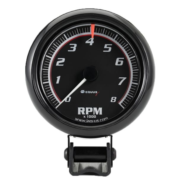 2-1/2 Dia Tachometer 8000 RPM Black Dial EQUUS E6086