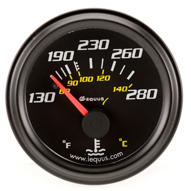 2.0 Dia Water Temp Gauge Black  130-280 EQUUS E6232