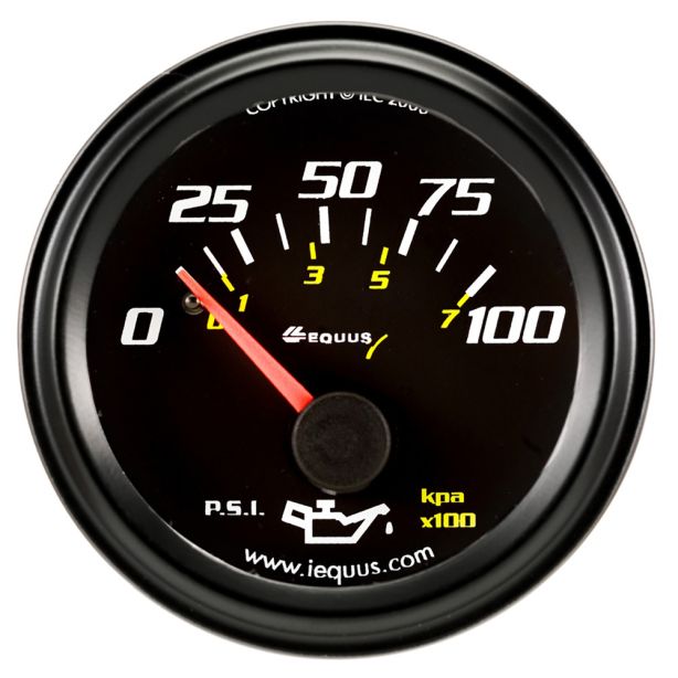 2.0 Dia Oil Pressure Gauge Black  0-100psi EQUUS E6234