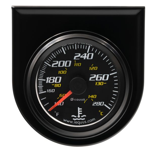 2.0 Dia Water Temp Gauge Black  130-280 EQUUS E6242