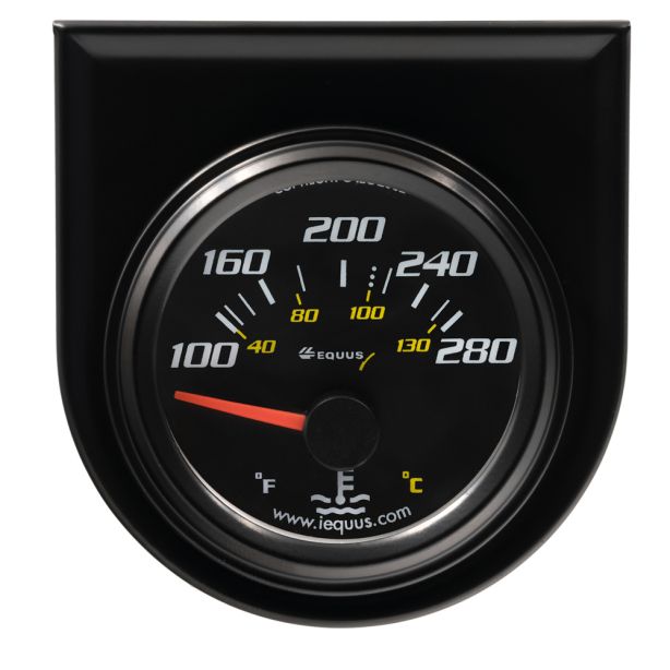 2.0 Dia Water Temp Gauge Black  100-280 EQUUS E6262