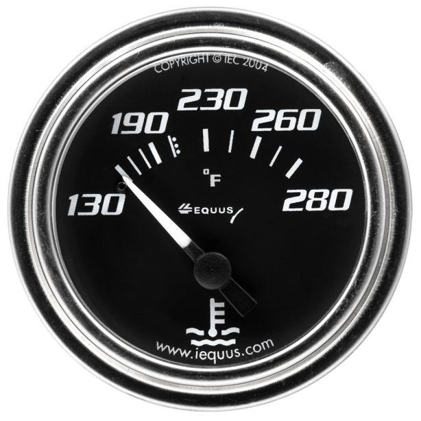 2.0 Dia Water Temp Gauge Chrome  130-280 EQUUS E7232