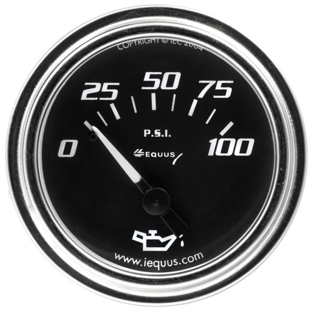 2.0 Dia Oil Pressure Gauge Chrome  0-100psi EQUUS E7234