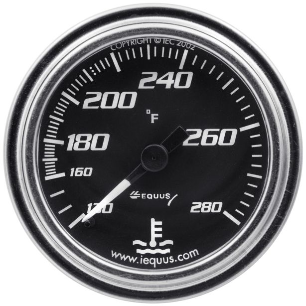 2.0 Dia Water Temp Gauge Chrome  140-280 EQUUS E7242