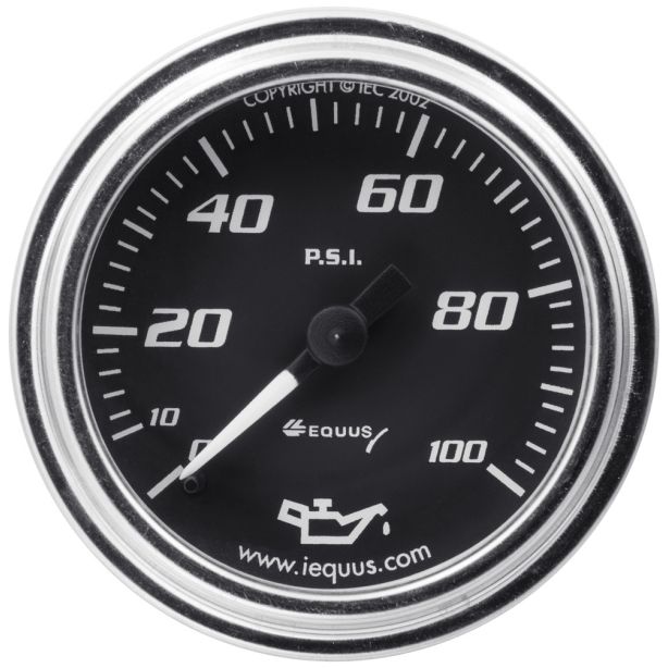 2.0 Dia Oil Pressure Gauge Chrome  0-100psi EQUUS E7244